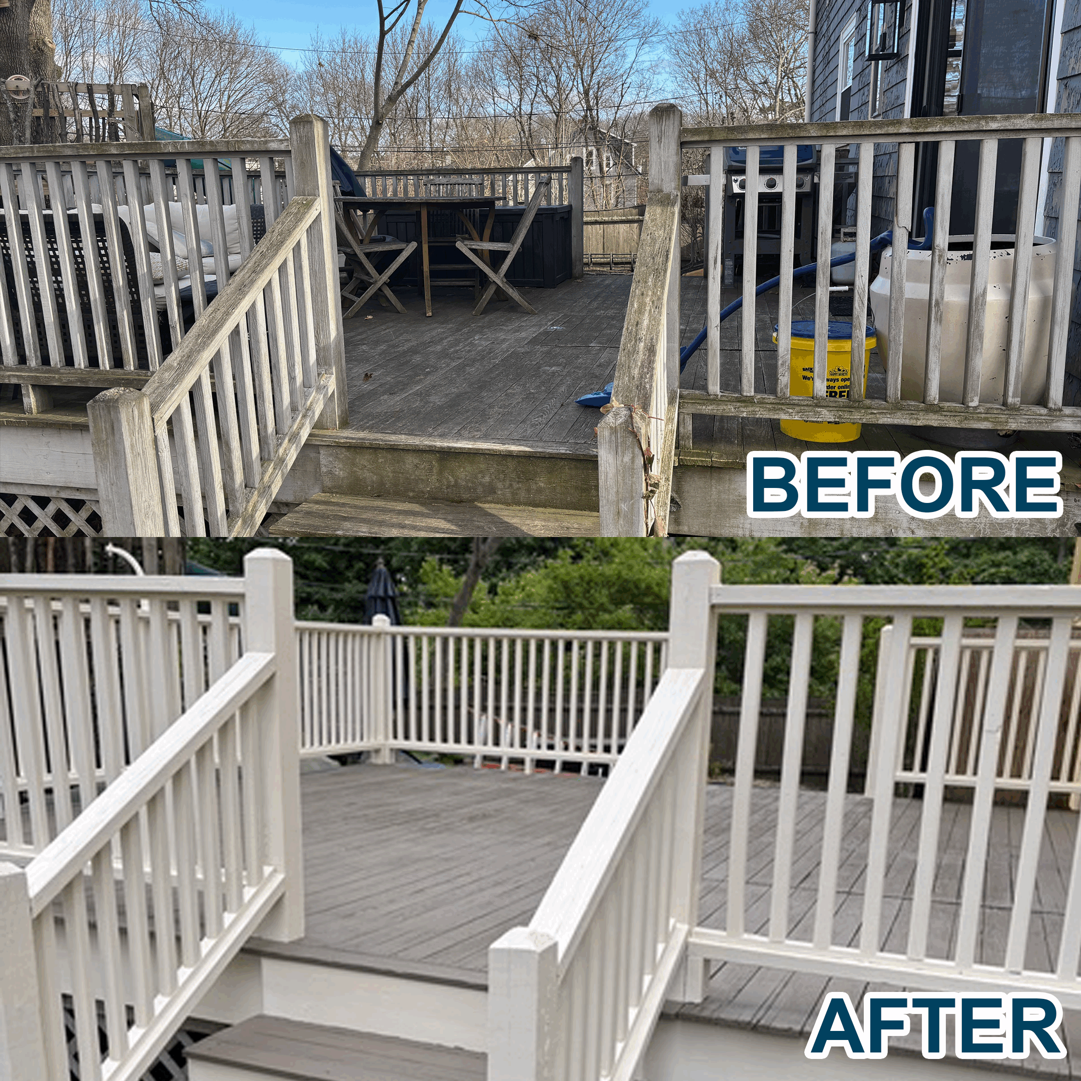 Deck Painting Services Before and After